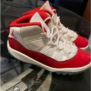 Jordans Red and White Toddlers 10c